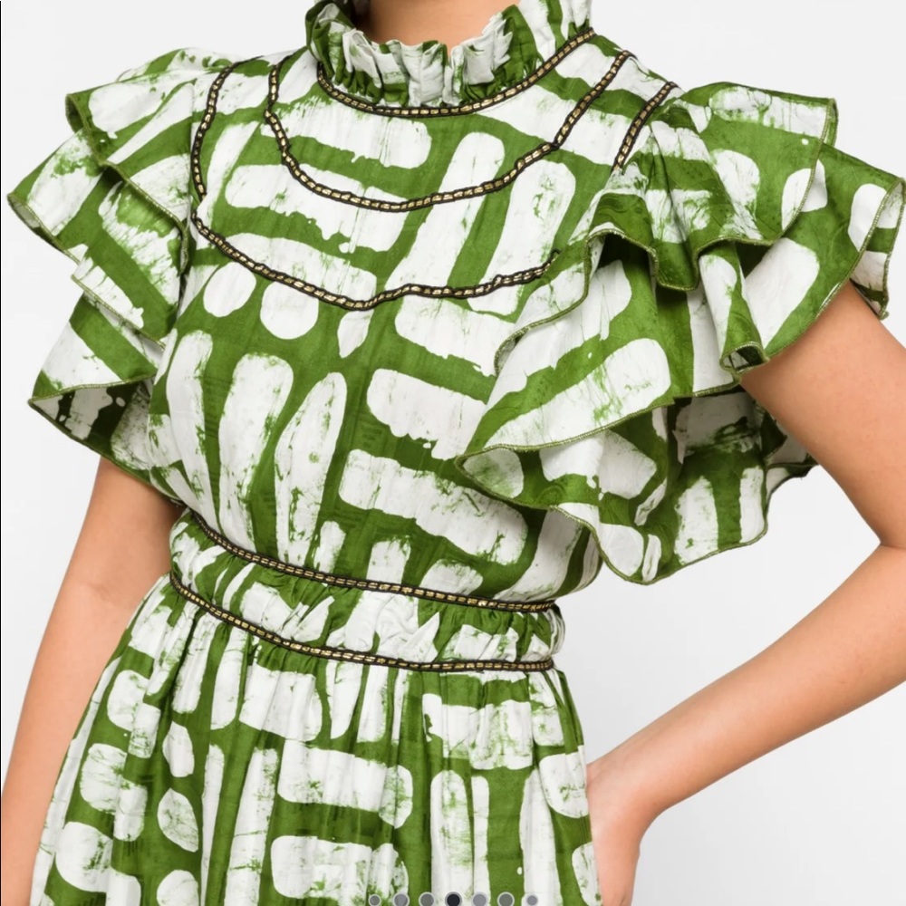 Adun Ruffled Highenck Beaded Dress